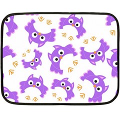 Purple Owl Pattern Background Fleece Blanket (mini) by Vaneshart