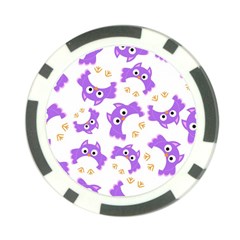 Purple Owl Pattern Background Poker Chip Card Guard (10 Pack) by Vaneshart