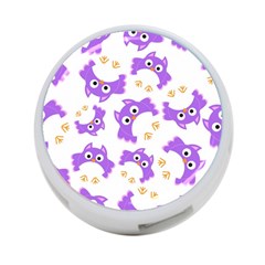 Purple Owl Pattern Background 4-port Usb Hub (two Sides) by Vaneshart