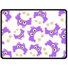 Purple Owl Pattern Background Fleece Blanket (large)  by Vaneshart