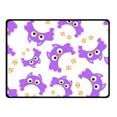 Purple Owl Pattern Background Fleece Blanket (small) by Vaneshart