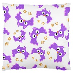 Purple Owl Pattern Background Large Cushion Case (one Side) by Vaneshart