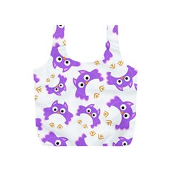 Purple Owl Pattern Background Full Print Recycle Bag (s) by Vaneshart