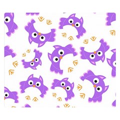 Purple Owl Pattern Background Double Sided Flano Blanket (small)  by Vaneshart