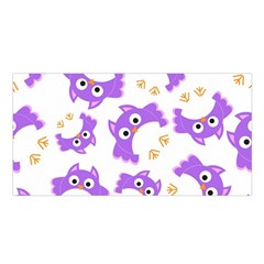 Purple Owl Pattern Background Satin Shawl by Vaneshart