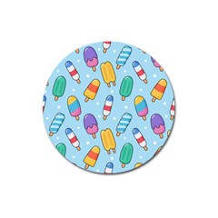 Cute Kawaii Ice Cream Seamless Pattern Magnet 3  (round) by Vaneshart