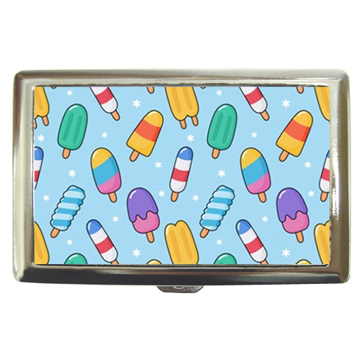 Cute Kawaii Ice Cream Seamless Pattern Cigarette Money Case