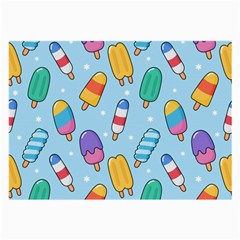 Cute Kawaii Ice Cream Seamless Pattern Large Glasses Cloth by Vaneshart