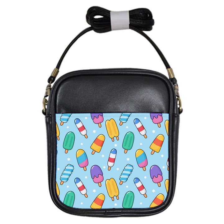 Cute Kawaii Ice Cream Seamless Pattern Girls Sling Bag