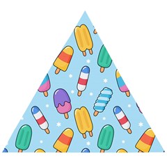 Cute Kawaii Ice Cream Seamless Pattern Wooden Puzzle Triangle by Vaneshart