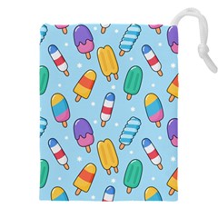 Cute Kawaii Ice Cream Seamless Pattern Drawstring Pouch (4xl)