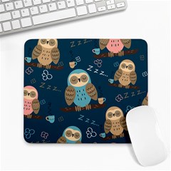 Seamless Pattern Owls Dreaming Large Mousepads by Vaneshart