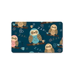 Seamless Pattern Owls Dreaming Magnet (name Card) by Vaneshart