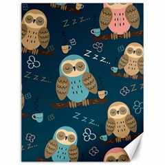 Seamless Pattern Owls Dreaming Canvas 12  X 16  by Vaneshart