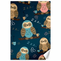 Seamless Pattern Owls Dreaming Canvas 12  X 18  by Vaneshart