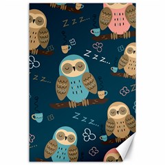 Seamless Pattern Owls Dreaming Canvas 24  X 36  by Vaneshart