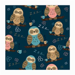 Seamless Pattern Owls Dreaming Medium Glasses Cloth by Vaneshart