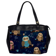 Seamless Pattern Owls Dreaming Oversize Office Handbag by Vaneshart