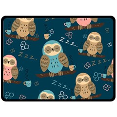 Seamless Pattern Owls Dreaming Fleece Blanket (large)  by Vaneshart