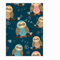 Seamless Pattern Owls Dreaming Large Garden Flag (two Sides) by Vaneshart