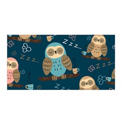 Seamless Pattern Owls Dreaming Satin Wrap by Vaneshart