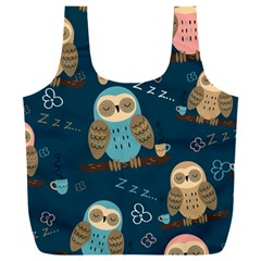 Seamless Pattern Owls Dreaming Full Print Recycle Bag (xxl)