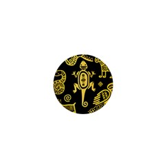 Mexican Culture Golden Tribal Icons 1  Mini Buttons