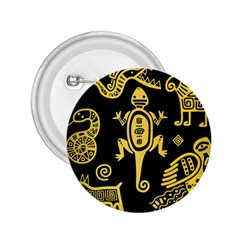 Mexican Culture Golden Tribal Icons 2.25  Buttons