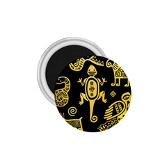 Mexican Culture Golden Tribal Icons 1.75  Magnets