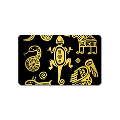 Mexican Culture Golden Tribal Icons Magnet (Name Card)