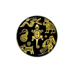 Mexican Culture Golden Tribal Icons Hat Clip Ball Marker (10 pack) Front