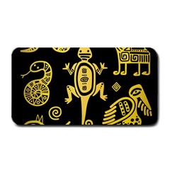 Mexican Culture Golden Tribal Icons Medium Bar Mats