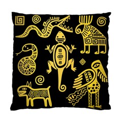 Mexican Culture Golden Tribal Icons Standard Cushion Case (Two Sides)