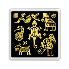 Mexican Culture Golden Tribal Icons Memory Card Reader (Square)