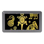 Mexican Culture Golden Tribal Icons Memory Card Reader (Mini) Front