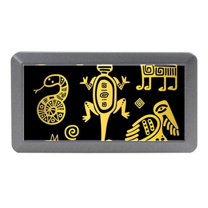 Mexican Culture Golden Tribal Icons Memory Card Reader (Mini)