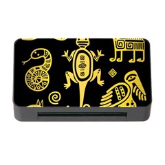 Mexican Culture Golden Tribal Icons Memory Card Reader with CF