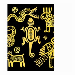 Mexican Culture Golden Tribal Icons Small Garden Flag (Two Sides)