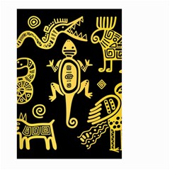 Mexican Culture Golden Tribal Icons Large Garden Flag (Two Sides)