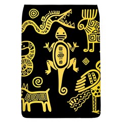 Mexican Culture Golden Tribal Icons Removable Flap Cover (L)