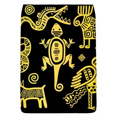 Mexican Culture Golden Tribal Icons Removable Flap Cover (S)