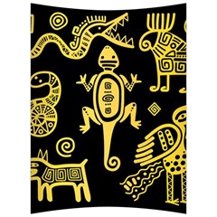 Mexican Culture Golden Tribal Icons Back Support Cushion by Vaneshart