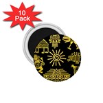 Maya Style Gold Linear Totem Icons 1.75  Magnets (10 pack)  Front