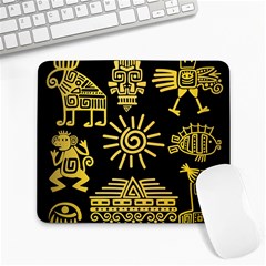 Maya Style Gold Linear Totem Icons Large Mousepads by Vaneshart