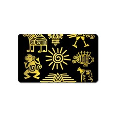 Maya Style Gold Linear Totem Icons Magnet (name Card) by Vaneshart