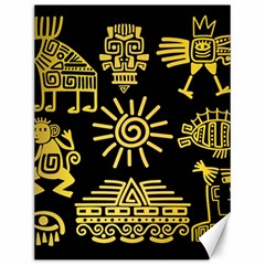 Maya Style Gold Linear Totem Icons Canvas 12  X 16  by Vaneshart