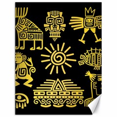 Maya Style Gold Linear Totem Icons Canvas 18  X 24  by Vaneshart