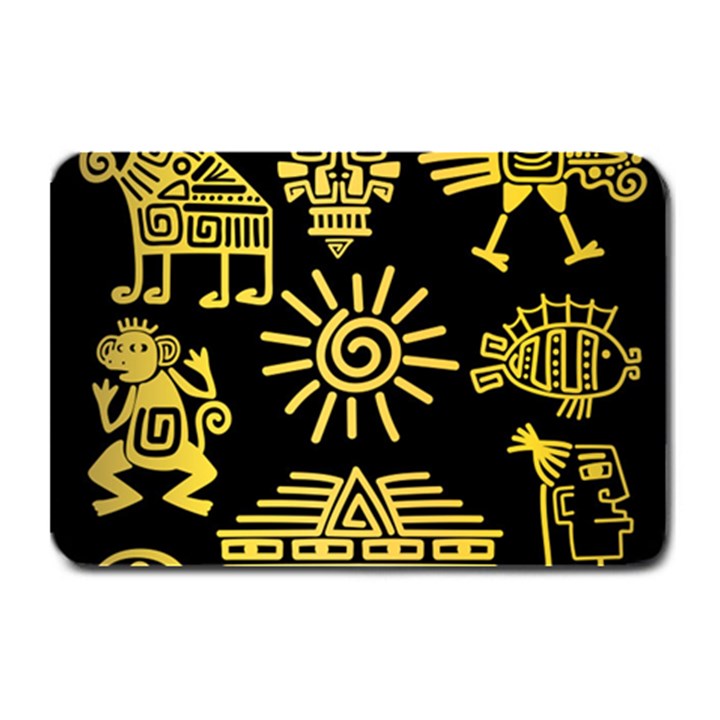 Maya Style Gold Linear Totem Icons Plate Mats