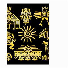 Maya Style Gold Linear Totem Icons Small Garden Flag (two Sides) by Vaneshart