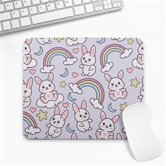 Seamless Pattern With Cute Rabbit Character Large Mousepads by Vaneshart